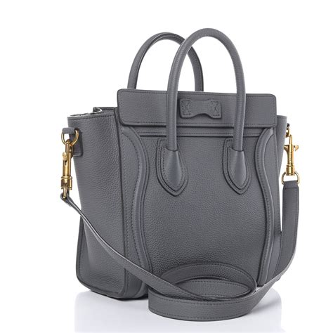 celine nano luggage bag in drummed calfskin women|CELINE Drummed Calfskin Nano Luggage Kohl .